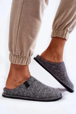 Klasyczne Damskie Papcie Big Star KK276014 Szare