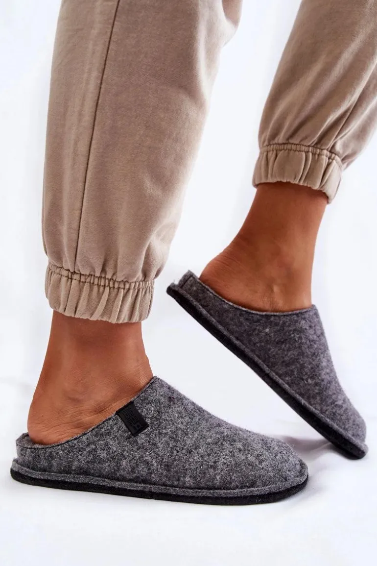 Klasyczne Damskie Papcie Big Star KK276014 Szare