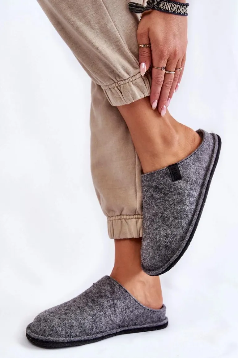 Klasyczne Damskie Papcie Big Star KK276014 Szare