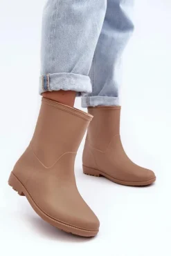 Klasyczne Damskie Wsuwane Kalosze Beżowe Solihia