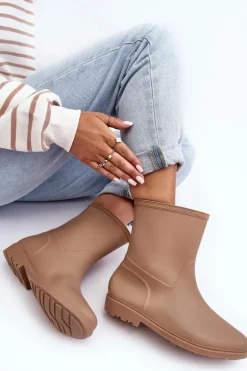 Klasyczne Damskie Wsuwane Kalosze Beżowe Solihia