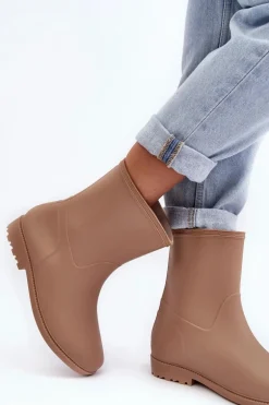 Klasyczne Damskie Wsuwane Kalosze Beżowe Solihia