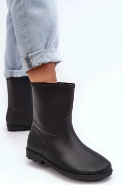 Klasyczne Damskie Wsuwane Kalosze Czarne Solihia