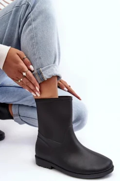 Klasyczne Damskie Wsuwane Kalosze Czarne Solihia