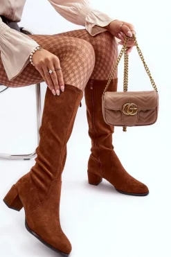 Klasyczne Eko Zamszowe Kozaki Sergio Leone KZ205 Brązowe