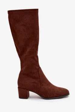 Klasyczne Eko Zamszowe Kozaki Sergio Leone KZ205 Ciemnobrązowe