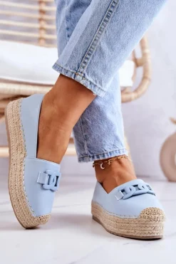 Klasyczne Espadryle Na Platformie Niebieskie Julianne