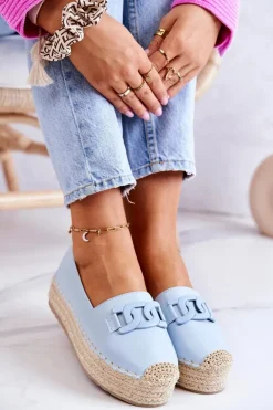 Klasyczne Espadryle Na Platformie Niebieskie Julianne