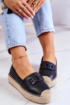 Klasyczne Espadryle Na Platformie Czarne Julianne