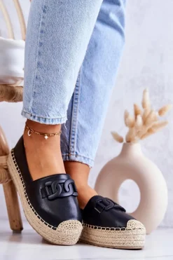 Klasyczne Espadryle Na Platformie Czarne Julianne