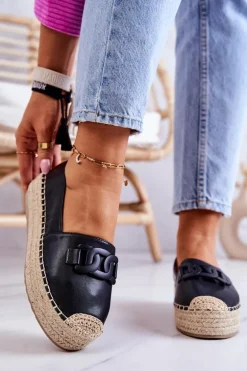 Klasyczne Espadryle Na Platformie Czarne Julianne