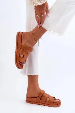 Klasyczne Klapki Damskie Camel Molie