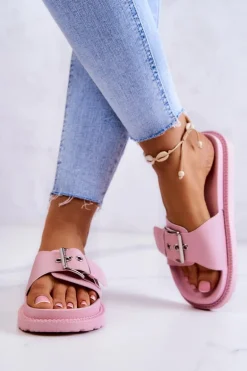 Klasyczne Klapki Damskie Big Star JJ274A308 Różowe