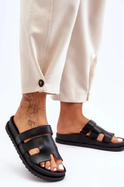 Klasyczne Klapki Damskie Czarne Molie