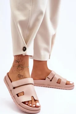 Klasyczne Klapki Damskie Beżowe Molie