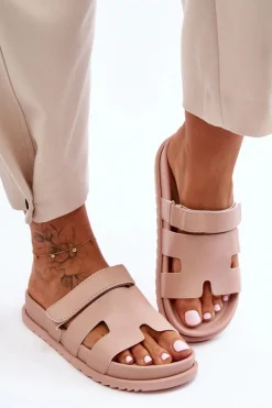 Klasyczne Klapki Damskie Beżowe Molie