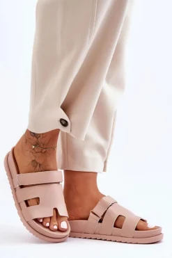 Klasyczne Klapki Damskie Beżowe Molie