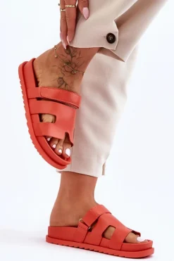 Klasyczne Klapki Damskie Pomarańczowe Molie