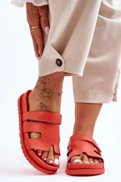 Klasyczne Klapki Damskie Pomarańczowe Molie