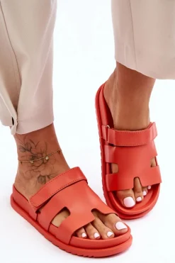 Klasyczne Klapki Damskie Pomarańczowe Molie