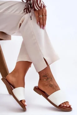 Klasyczne Klapki Damskie Białe Aphrodite