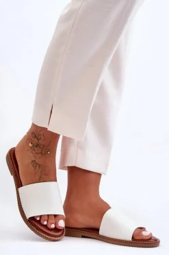 Klasyczne Klapki Damskie Białe Aphrodite