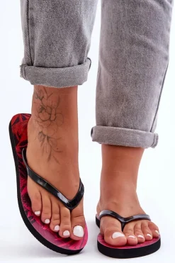 Klasyczne Klapki Japonki 4F 4FSS23FFLIF060-90S Czarno-Różowe