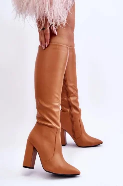 Klasyczne Kozaki Na Słupku Camel Mayra