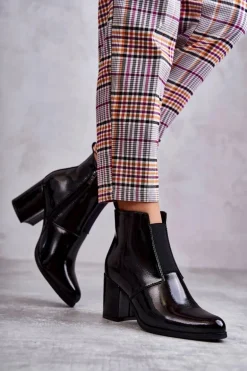 Klasyczne Lakierowane Botki La.Fi 260035B-LA Czarne