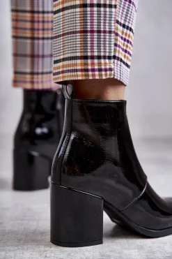 Klasyczne Lakierowane Botki La.Fi 260035B-LA Czarne