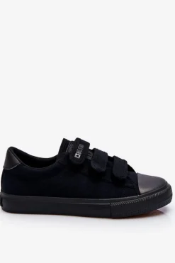 Klasyczne Materiałowe Tenisówki Na Rzepy Big Star LL274A204 Czarne