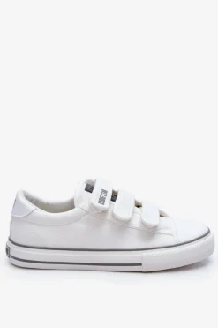 Klasyczne Materiałowe Tenisówki Na Rzepy Big Star LL274A203 Białe