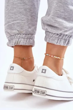 Klasyczne Materiałowe Tenisówki Na Rzepy Big Star LL274A203 Białe