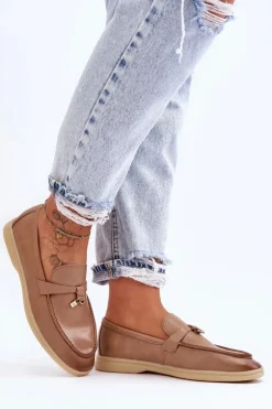 Klasyczne Mokasyny Damskie Brązowe Cortez