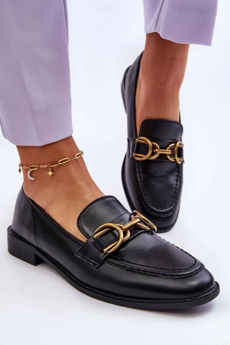 Klasyczne Mokasyny Damskie Czarne Lorien