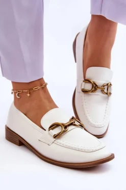 Klasyczne Mokasyny Damskie Białe Lorien