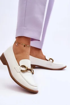 Klasyczne Mokasyny Damskie Białe Lorien