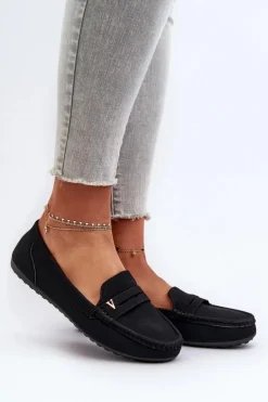 Klasyczne Mokasyny Damskie Czarne Iramarie