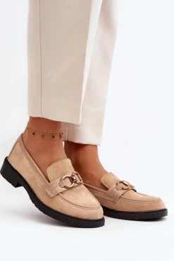 Klasyczne Mokasyny Damskie Beżowe Fiviana