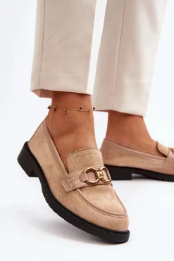 Klasyczne Mokasyny Damskie Beżowe Fiviana