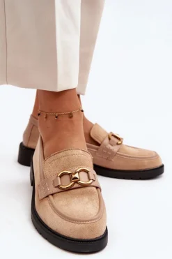 Klasyczne Mokasyny Damskie Beżowe Fiviana