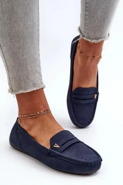 Klasyczne Mokasyny Damskie Granatowe Iramarie
