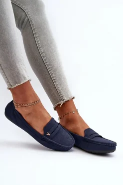Klasyczne Mokasyny Damskie Granatowe Iramarie