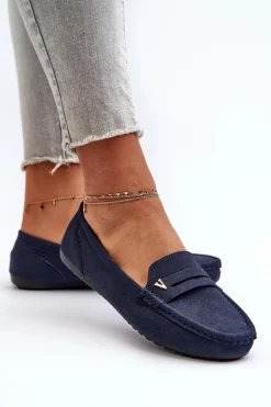 Klasyczne Mokasyny Damskie Granatowe Iramarie