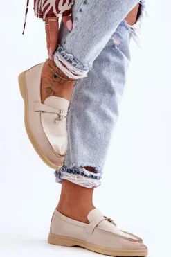 Klasyczne Mokasyny Damskie Beżowe Cortez