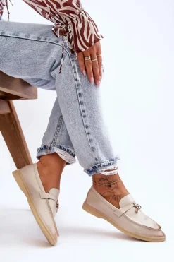 Klasyczne Mokasyny Damskie Beżowe Cortez