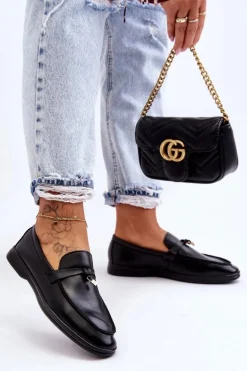 Klasyczne Mokasyny Damskie Czarne Cortez