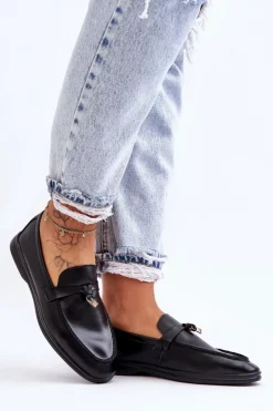 Klasyczne Mokasyny Damskie Czarne Cortez