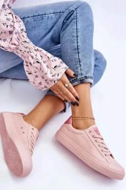 Klasyczne Niskie Trampki Big Star LL274095 Jasnoróżowe