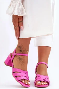 Klasyczne Sandałki Na Obcasie Różowe Misty